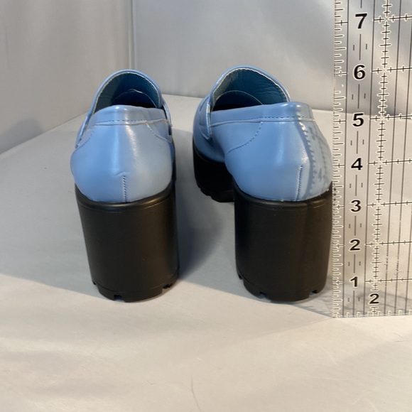 Y2K Preppy Academia Light Blue Platform Loafers - Picture 4 of 13